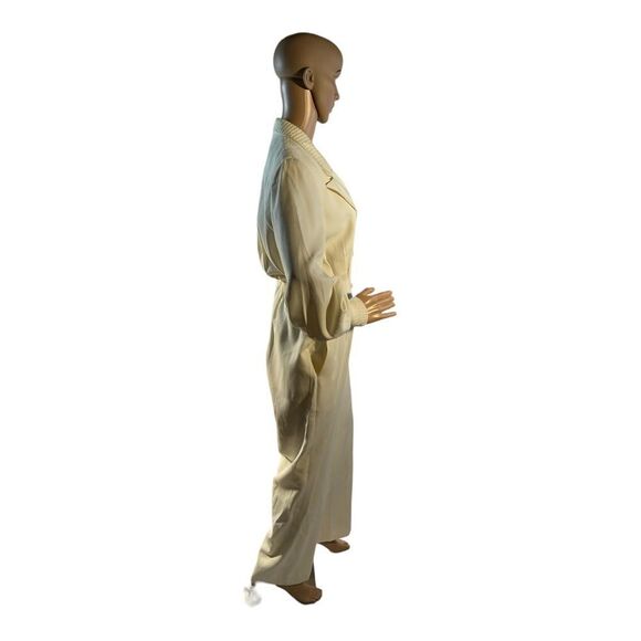 Sideffects Women’s Vintage Ivory Long Sleeve Jumpsuit Size 12 - Picture 6 of 16